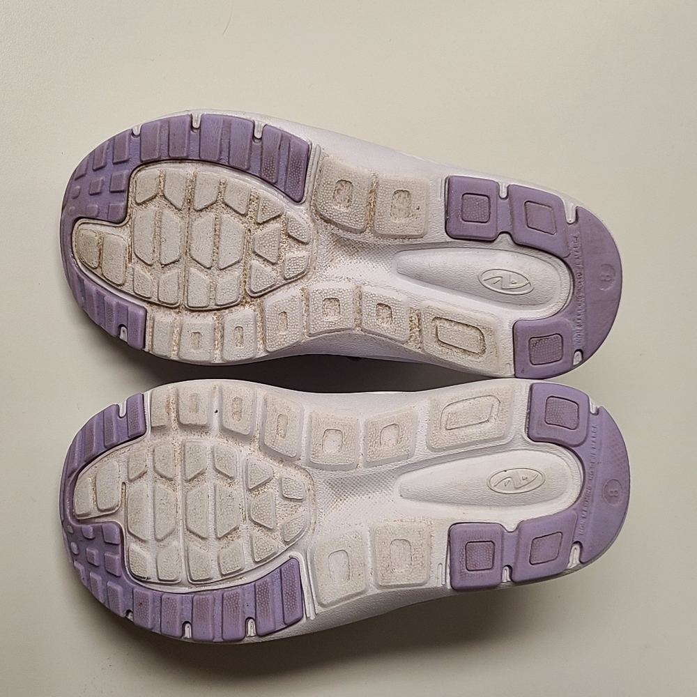 EUC Purple, Gray & Pink Tie-Dye Kids Cage Knit Sneakers SlipOn Shoes Memory Foam - Picture 5 of 5